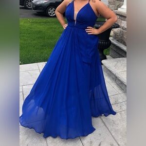 Betsy & Adam Royal Blue Prom Maxi Dress. Size 8